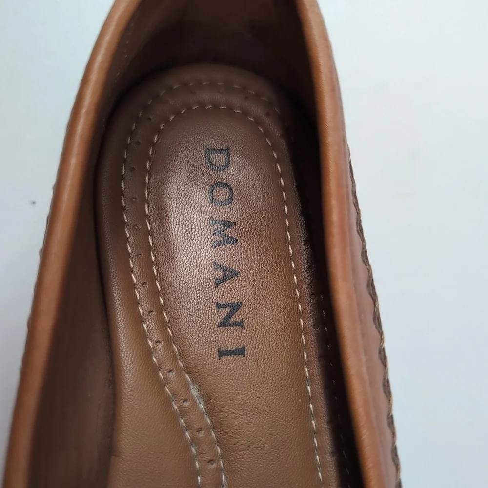 Domani Mens Brown Leather Woven Tassel Loafers Kiltie Slip On Shoes 8M 18 2002